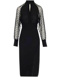 Balmain Sheer Polka-dot Sheath Dress - Black