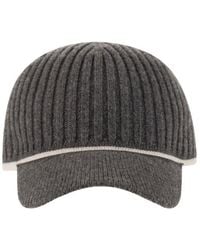 Brunello Cucinelli - Embellished Knitted Baseball Cap - Lyst