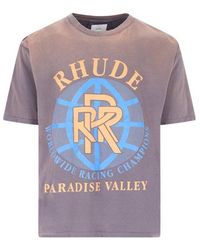 Rhude - Logo Printed Crewneck T-shirt - Lyst