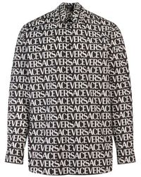 Versace - Cotton Shirt With All Over Print - Lyst