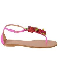 Aquazzura - Strawberry Punch Flat Sandals - Lyst