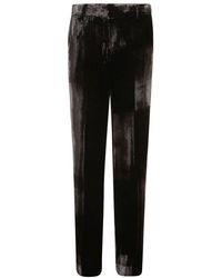 P.A.R.O.S.H. - Pleat Detailed Wide-Leg Velvet Trousers - Lyst