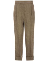Brunello Cucinelli - Relaxed Sartorial Trousers In Sparkling Washed Linen Twill - Lyst