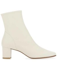 BY FAR Sofia Zipped Ankle Boots - White