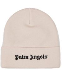 Palm Angels - Logo Embroidered Knit Beanie - Lyst