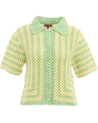 STAUD - Crochet-knit Short-sleeved Shirt - Lyst
