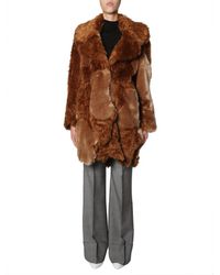 Stella McCartney Faux Fur Oversized Coat - Brown