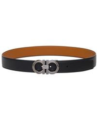 Ferragamo - Reversible Leather Belt With Gancini Buckle - Lyst