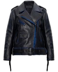 Off-White c/o Virgil Abloh - Belted Leather Jacket - Lyst