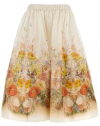 Zimmermann - Tranquillity Floral-printed A-line Midi Skirt - Lyst