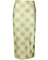 Sportmax - Graphic Printed High Waist Midi Skirt - Lyst