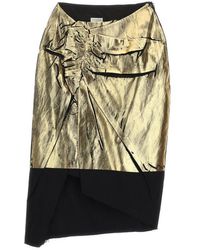 Dries Van Noten - Metallic Asymmetric Midi Skirt - Lyst