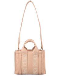 Chloé - Woody Logo Embroidered Small Tote Bag - Lyst