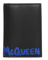 Alexander McQueen Graffiti Logo Leather Bifold Wallet - Black