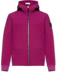 Stone Island Technical Fabric Hooded Jacket - Purple