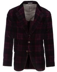 Brunello Cucinelli - Prince Of Wales Single-breasted Corduroy Blazer - Lyst