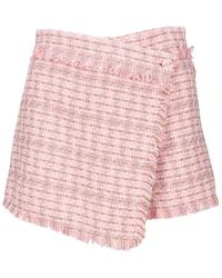 MSGM - Fringed Edge Tweed Shorts - Lyst