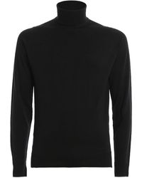 john smedley black roll neck