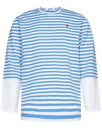 COMME DES GARÇONS PLAY - Striped Long Sleeved T-shirt - Lyst