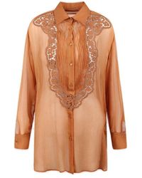 Ermanno Scervino - Long-Sleeved Lace Detailed Shirt - Lyst
