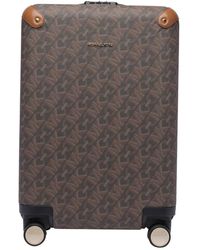 Michael Kors Monogram Logo Print Suitcase in Brown Lyst UK