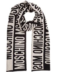 Grey Moschino Double Question Mark Wool Wool Scarf in Grey Womens Scarves and mufflers Moschino Scarves and mufflers - Save 31% 