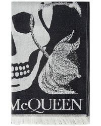 Alexander McQueen Oversized Skull Scarf - Gray