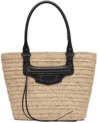 Balenciaga - Le Cagole Raffia Basket Bag - Lyst