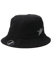 we11done Logo Print Bucket Hat - Black