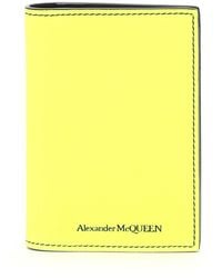 Alexander McQueen Neon Bi-fold Card Holder - Yellow