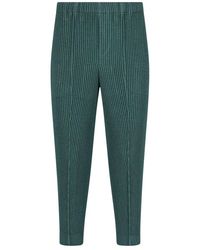 Homme Plissé Issey Miyake - Straight-leg Pleated Cropped Trousers - Lyst