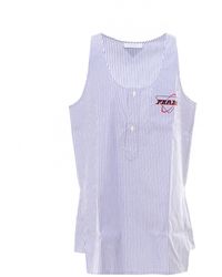 Prada Logo Striped Tank Top - Multicolour