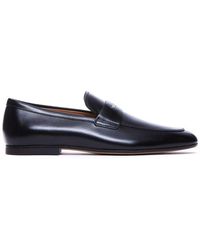 Tod's - Logo Plaque Round Toe Loafers - Lyst