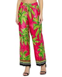 Ermanno Scervino - Palm Patterned Wide-leg Trousers - Lyst
