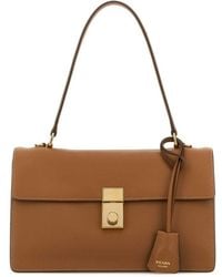 Prada - Camel Leather Handbag - Lyst