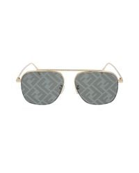Fendi - Fe40005u Sunglasses Gold / Grey With Silver - Lyst