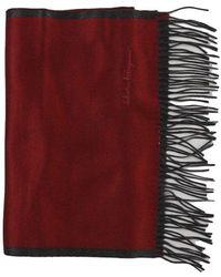 Ferragamo - Cashmere Scarf With Embroidered Lettering - Lyst