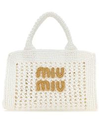 Miu Miu - Crochet-knitted Top Handle Bag - Lyst