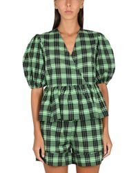 Ganni - Seersucker Shirt - Lyst