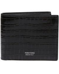 Tom Ford - Logo Printed Embossed Bifold Wallet - Lyst