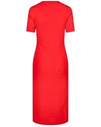 ワンピース Fendi Red Ff Cotton And Viscose Dress Fendi Red FF Cotton And Viscose Dress for Women Online USA