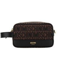 Moschino - Logo-jacquard Zipped Makeup Bag - Lyst