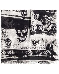 McQueen - Scarf With Skull Motif - Lyst