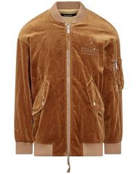 DSquared² - Logo Embroidered Zipped Bomber Jacket - Lyst