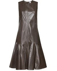 Bottega Veneta - Leather Midi Dress - Lyst