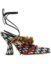 Dries Van Noten - Graphic Printed Embellished Ankle Strap Sandals - Lyst