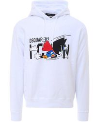 DSquared² Graphic Print Hoodie - White