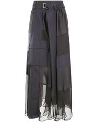 Sacai - Chalk Stripe Skirt - Lyst