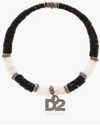 DSquared² Bracelet With Logo Charm - Black