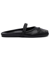 Marni - Logo Debossed Square Toe Loafers - Lyst